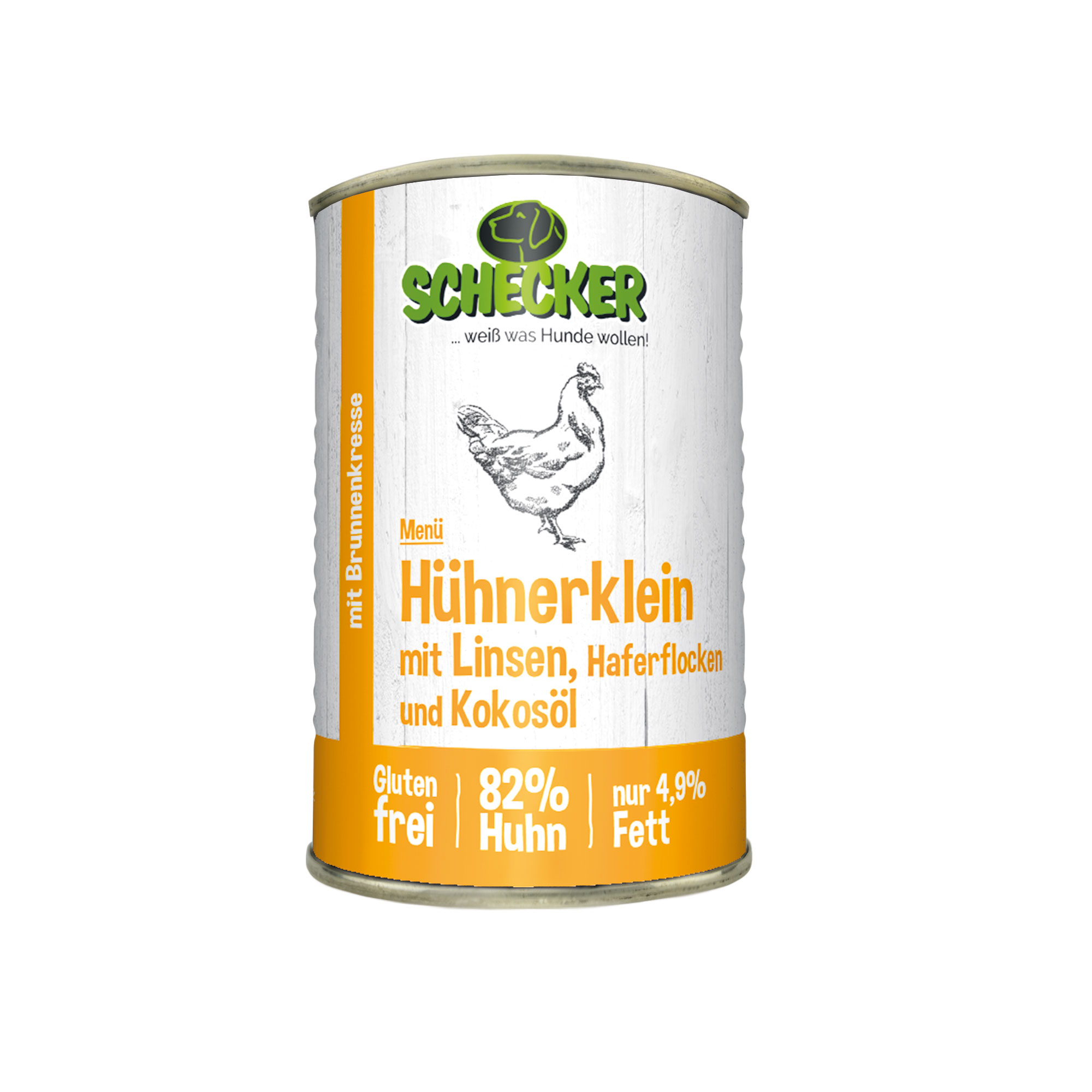 Miniaturansicht 9  - Schecker Nassfutter Dosenfutter mit 82% Huhn Hühnerklein mit Linsen Haferflocken