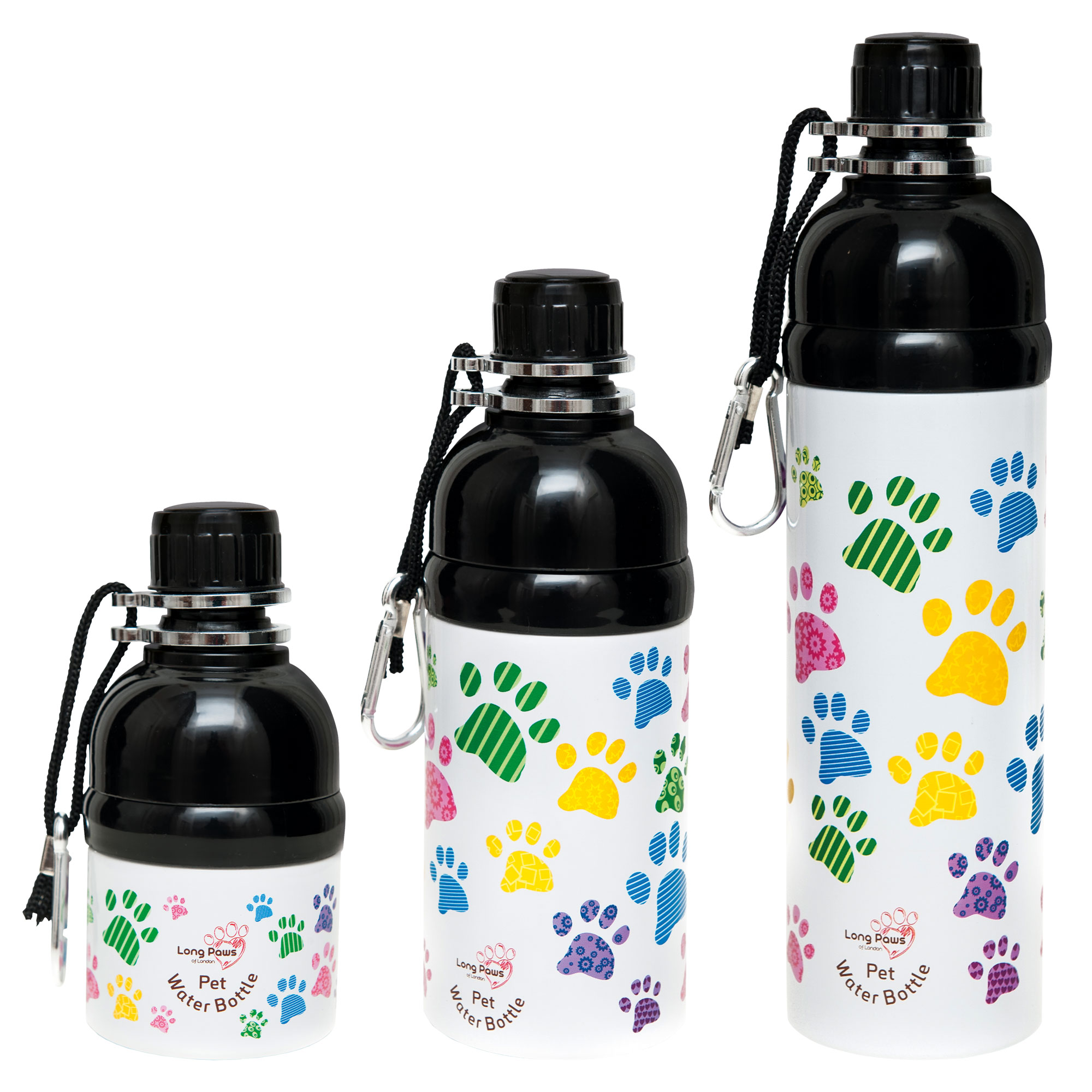 Ideale Hunde Trinkflasche für Outdoor Aktivitäten mit Karabiner und