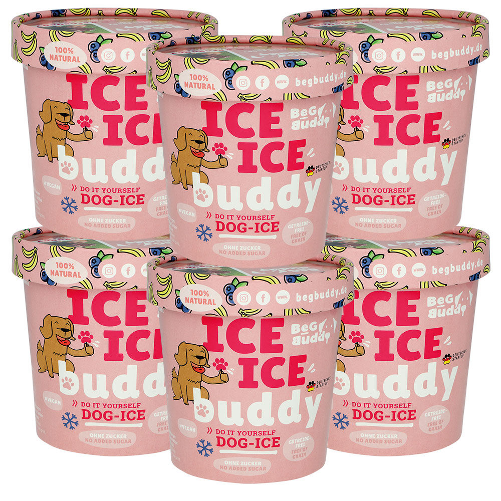 ICE ICE Buddy Hundeeis [Blaubeer-Banane - 6 Stück]
