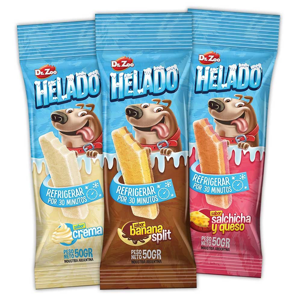 HELADO Hunde-Kau-Eis [Schinken & Käse Geschmack - 6 Stück]