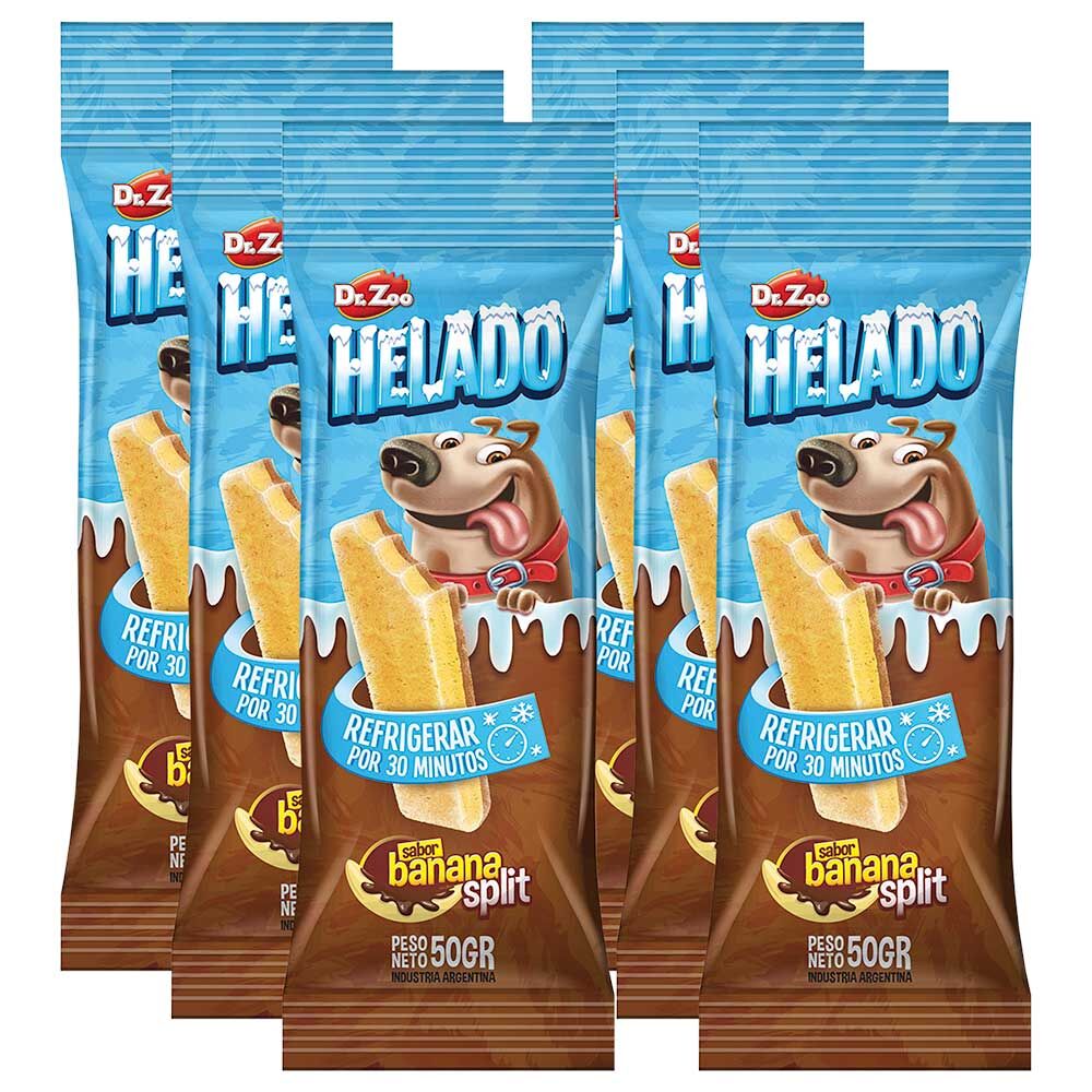 HELADO Hunde-Kau-Eis [Bananen Split Geschmack - 6 Stück]