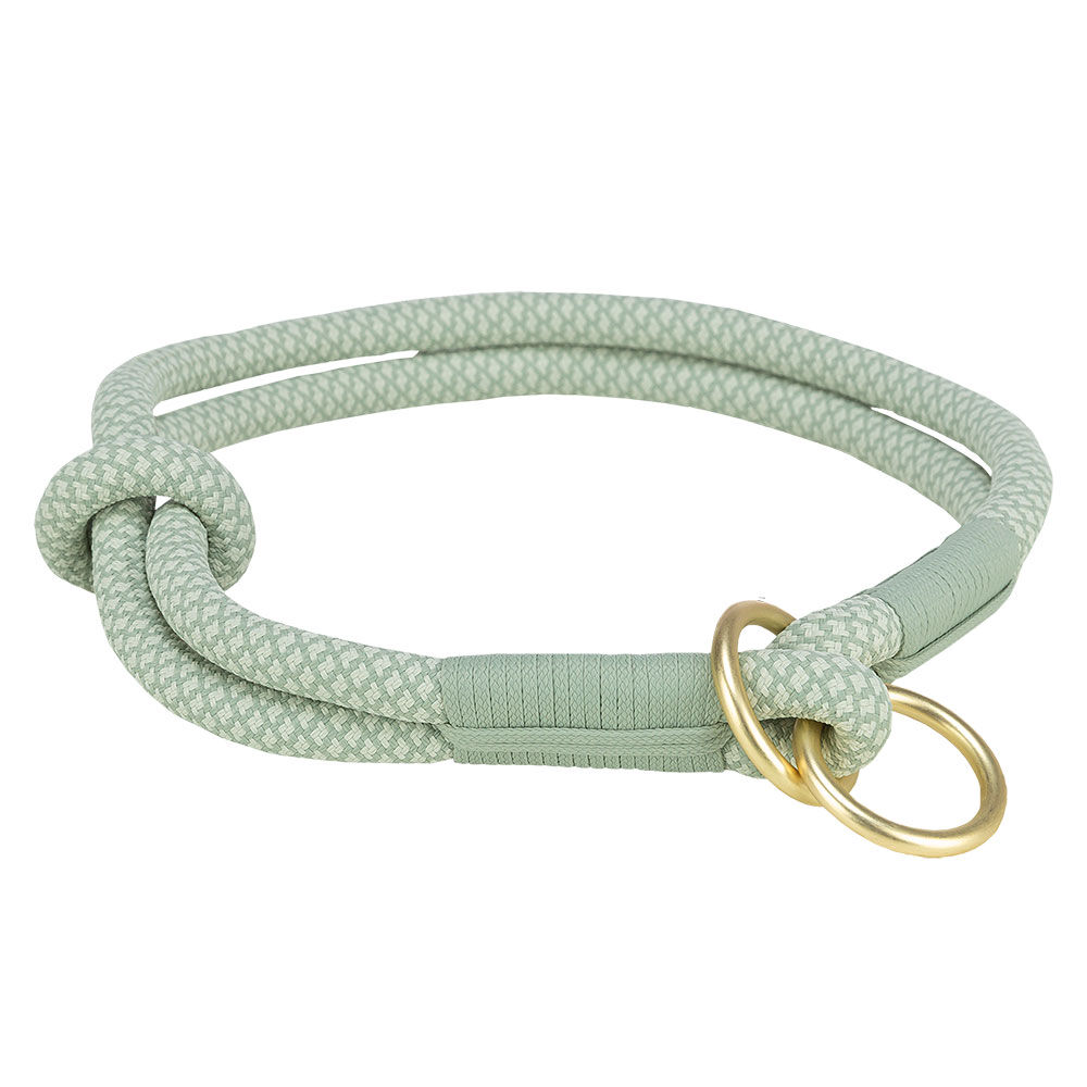 Soft Rope Zug-Stopp-Halsband [S: 35 cm / 6 mm - salbei / mint]