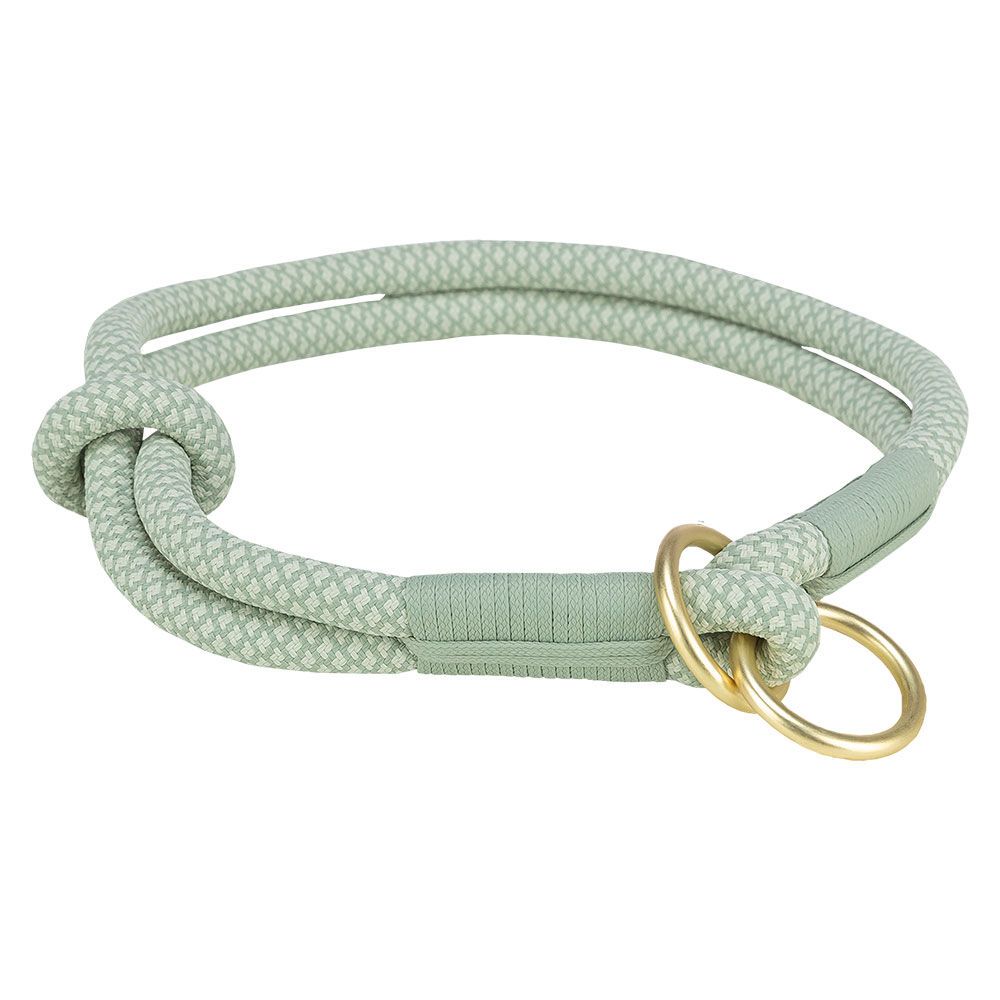 Soft Rope Zug-Stopp-Halsband [S-M: 40 cm / 10 mm - salbei / mint]
