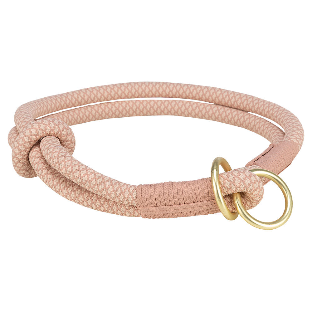 Soft Rope Zug-Stopp-Halsband [S-M: 40 cm / 10 mm - rosa / hellrosa]