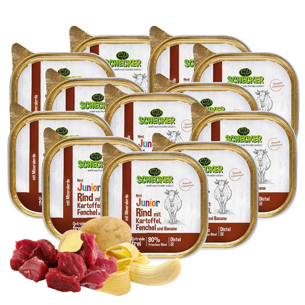 Schecker Hundemen - Junior Rind mit Kartoffel, Fenchel und Banane