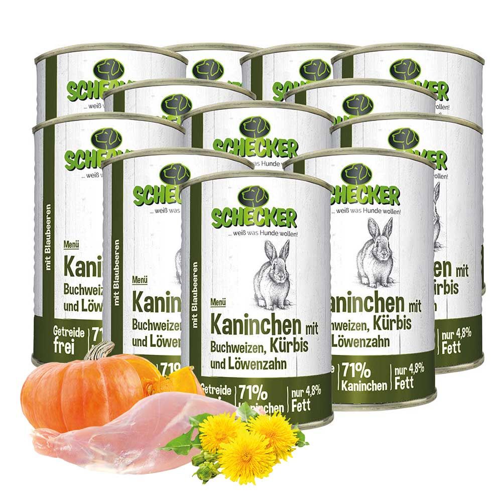 Schecker Hundemen - Kaninchen mit Buchweizen, Krbis und Lwenzahn