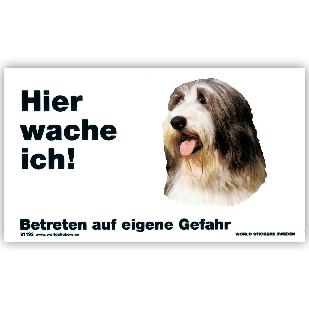 Warnschild Hier wache ich! Größe 17x10 cm, weiß