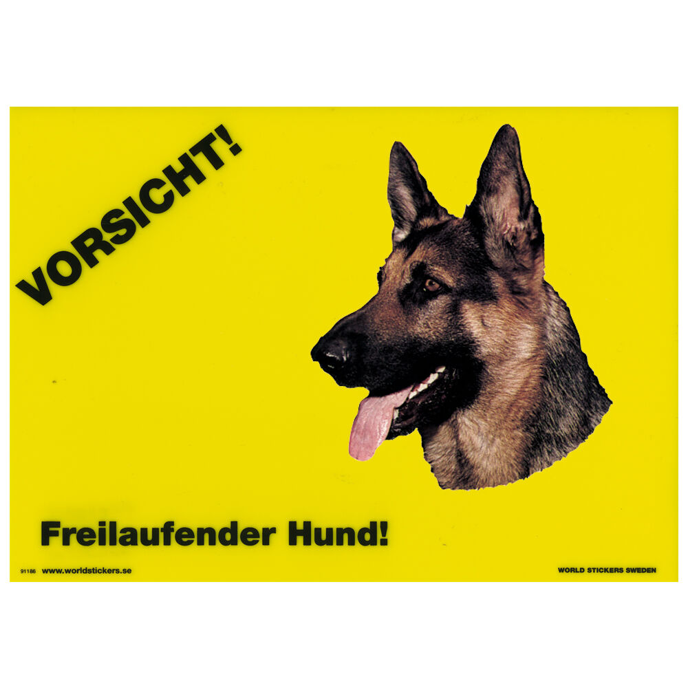 Warnschild Vorsicht freilaufender Hund