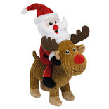Weihnachtsmann mit Rentier Rudolph