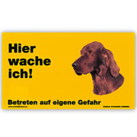 Warnschild Hier wache ich! Gre 17 x 10 cm, gelb