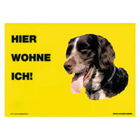 Warnschild Hier wohne ich