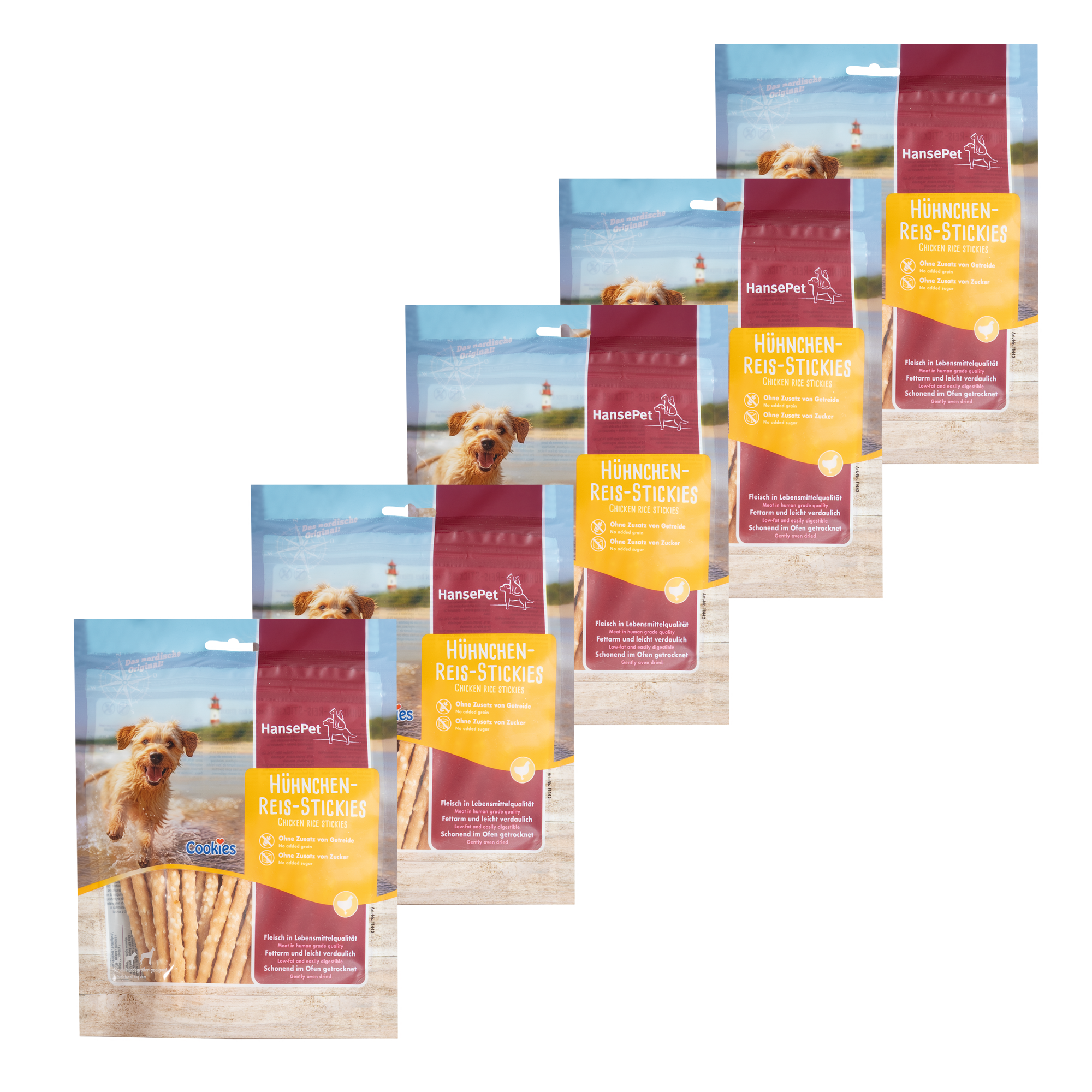 Hühnchen-Stickies mit Reis 5 x 200g