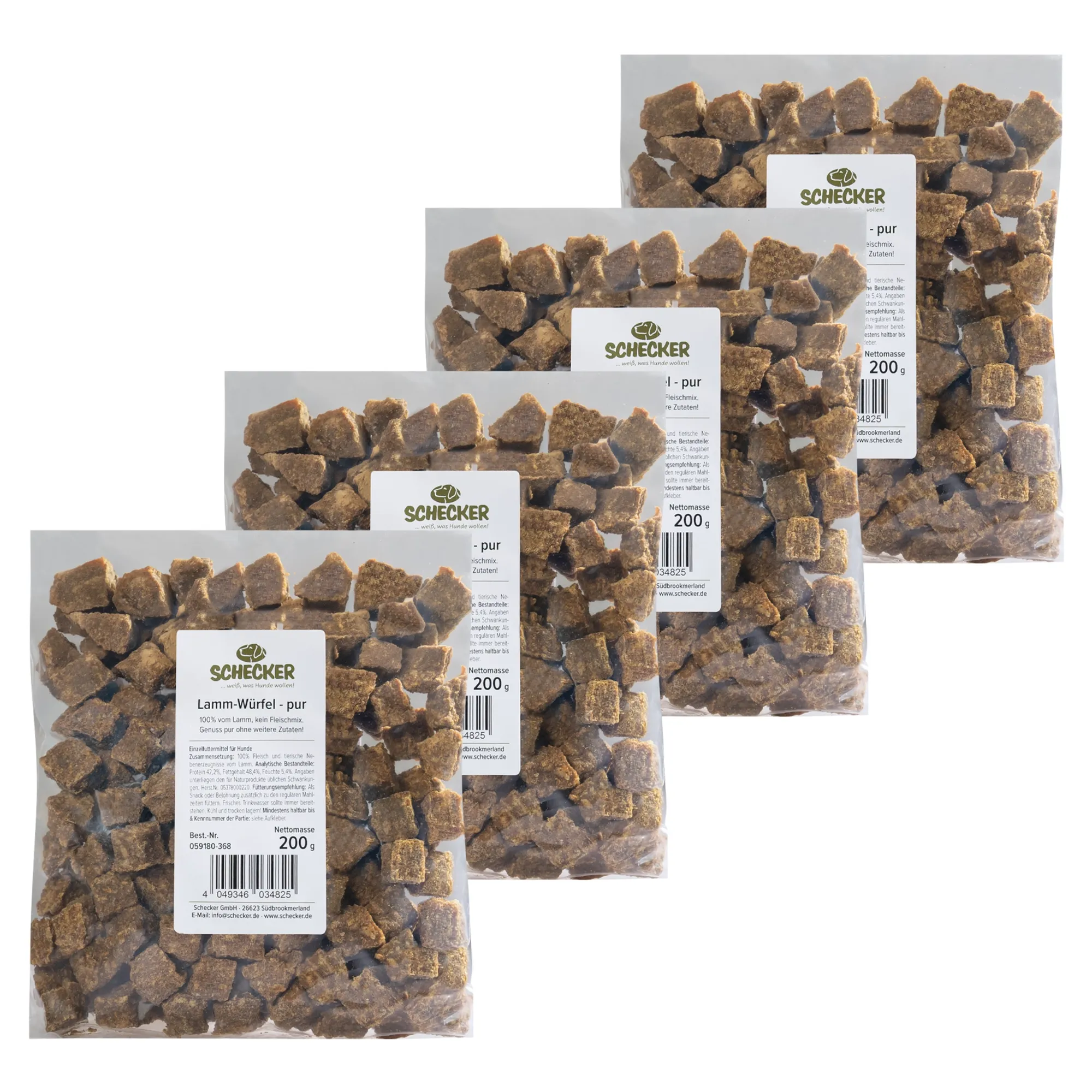 Lamm-Würfel - pur 4 x 200g