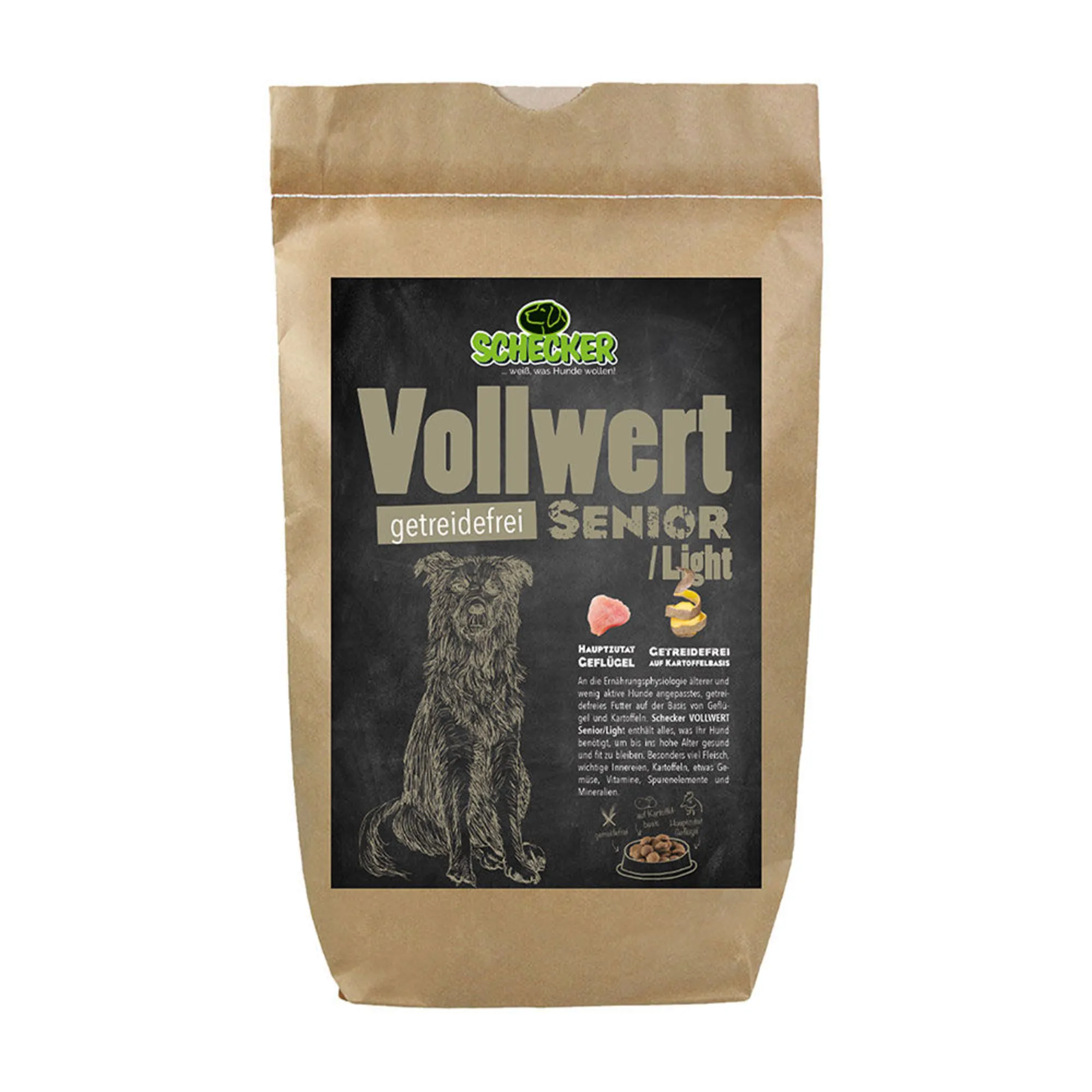 Schecker Trockenfutter Vollwert Senior/ Light - 2 x 12 kg