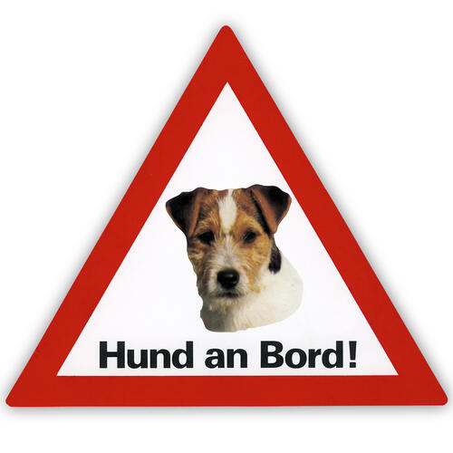 Auto Aufkleber Hund an Bord inkl 4 World Sticker Aufkleber 14198 Jack Russel Terrier Herzschlag Aufkleber 177x70mm Hund